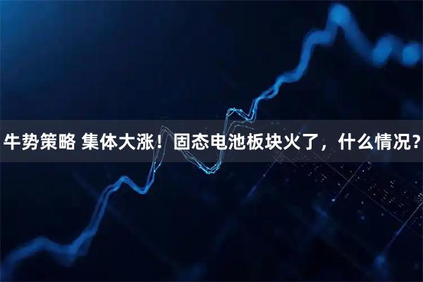 牛势策略 集体大涨！固态电池板块火了，什么情况？